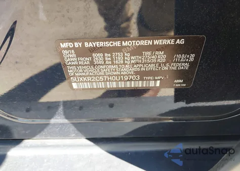 2017 BMW X5 Sdrive35I из США, поврежденный, VIN 5UXKR2C57H0U19703